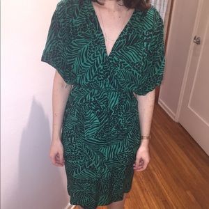 Vintage late ‘80s jungle green dress